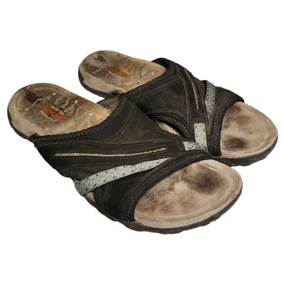 Merrell Terran Post Slide Sandals Womens Size 7 Black J55342 Gorpcore Sporty - Picture 1 of 6